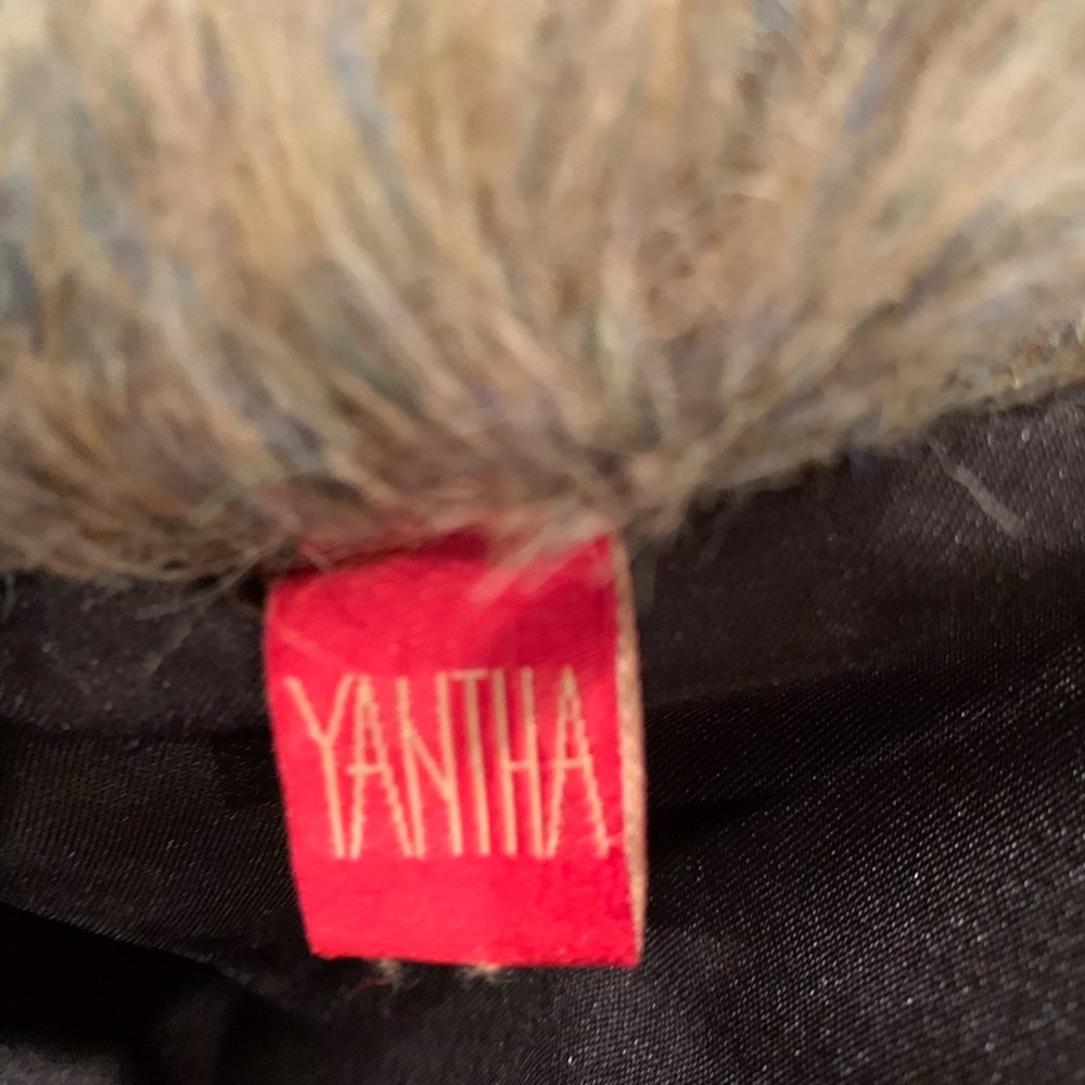 NWT Vintage 1998 Yantha Faux Fur Collar Jacket Blazer Embroidered Boho Chic  Med - Picture 6 of 7